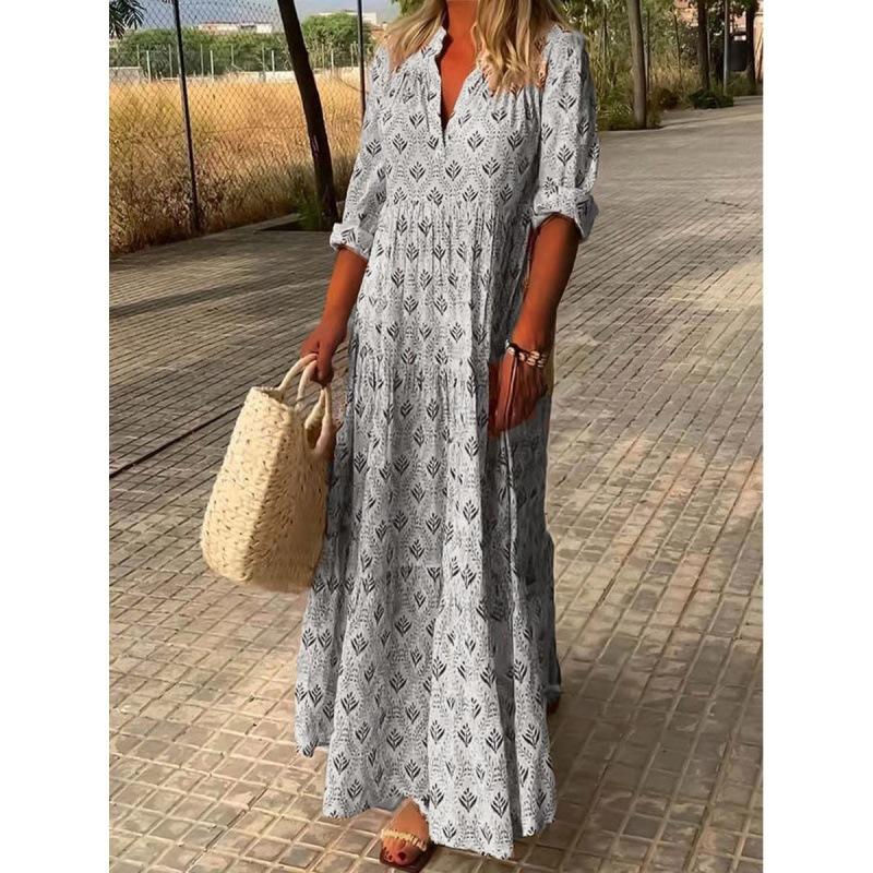 New Year Summer Vacation Beach Music Festival Commuting Work Comfortable Sexy Elegant Women'S Fashion Printed Dress