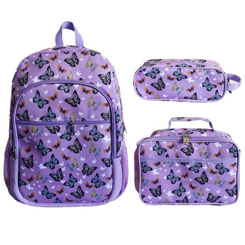 Kids School Backpack Set With Insulated Lunch Bag Pencil Case - Oxford Fabric Lightweight Cute Design Grades 1-2