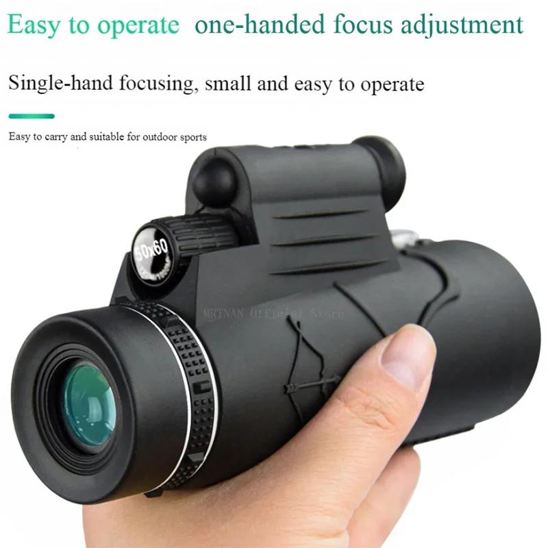 50X60 Zoom HD Powerful Binoculars Long Range Portable Professional Telescope Monocular Low Night Vision for Hunting Camping