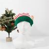 Knitted Acrylic Christmas Hats striped With Ear Top Winter Outdoor Wool Ball Daily Wear