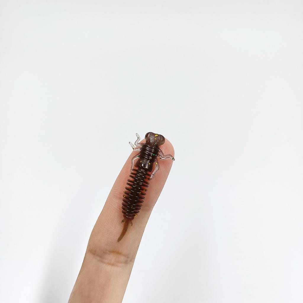 DUODUOYU 10 SZTUK TPE Mini Miękkie Przynęty Wędkarskie 0.4g/40mm Sztuczne Silikonowe Przynęty do Jigowania Okonia Bioniczna Przynęta Larwa Ważki Sprzęt