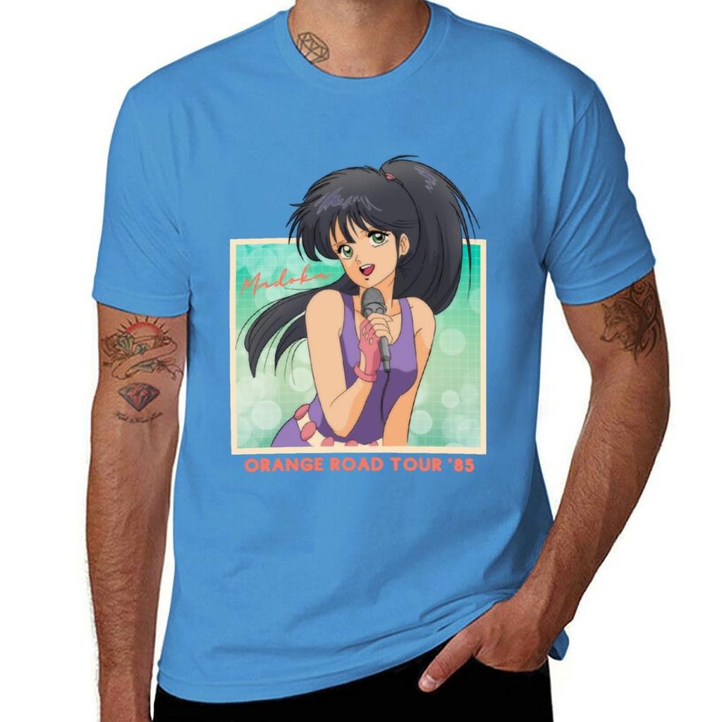 Kimagure Orange Road Madoka Ayukawa T-Shirt Customs Graphics Short Sleeve Tee Sweat Shirts, Men