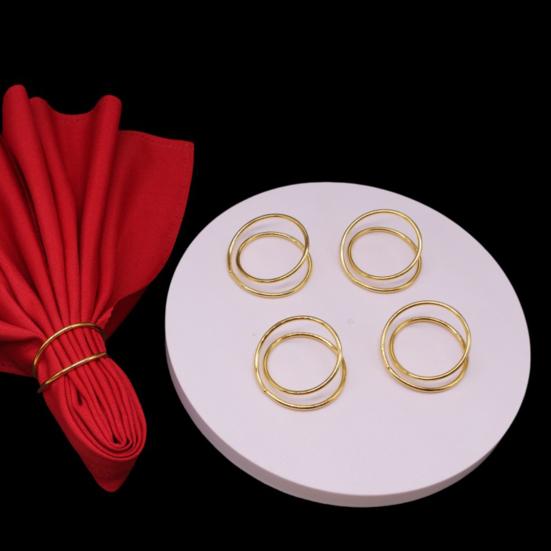 6/12Pcs Golden Napkin Rings Alloy Spiral Design Napkin Holders Buckles Family Dinner Wedding Party Table Decoration