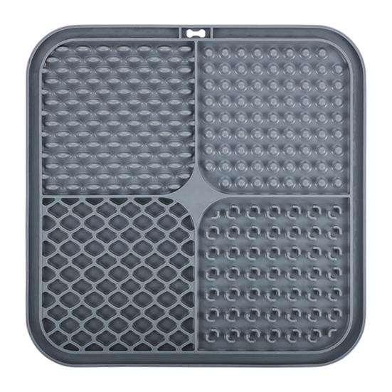 Square Silicone Dog Lick Mat with Suction Cup Anxiety Relief Pet Food Mat Anti-tip Slow Eating Bowl Peanut Butter Licking Mat Enrichment Toy