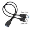 Extra Power Data Y Extension Cable USB 3.0 Female To Dual USB Type A Male Power Splitter Cables for Mobile Hard Disk PC Hardware
