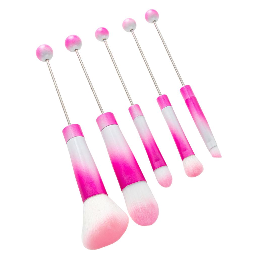 Beaded Makeup Brush Set Metal Handle Makeup Brushes Eyeshadow Brush Blush Brush Beadable Makeup Brushes for Makeup