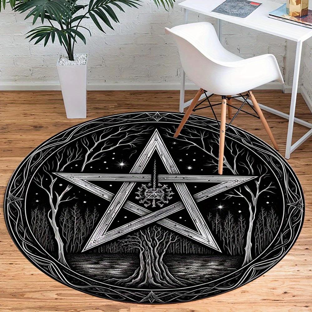 

1pc Retro 3261245566 Pattern Round Floor Mat, Non-slip for Living Room Bedroom Chair Carpets Home Decor Gifts, Home Decor Room Decor Outdoor 80cm by 80cm