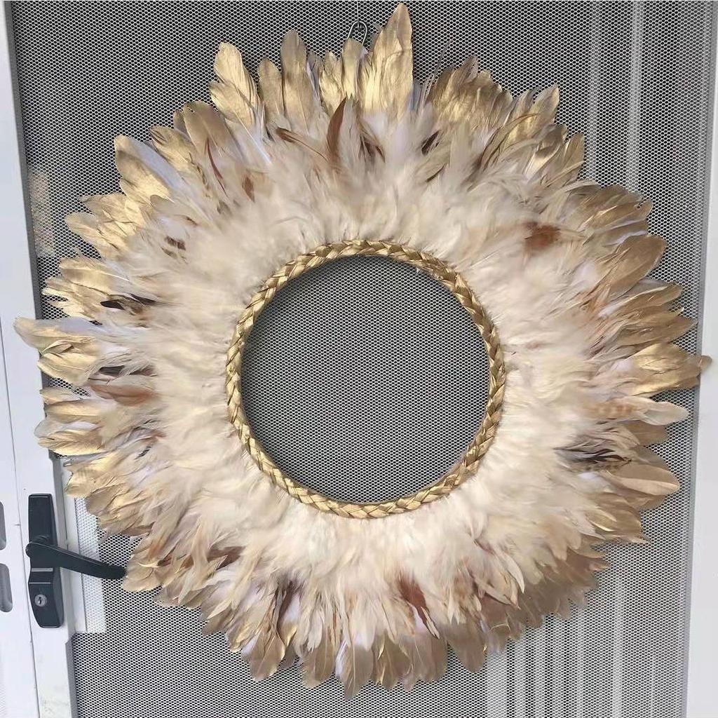 1 Yard Golden Dipped Goose Feather Trims White Plumes Ribbon Fringe For Handicraft Wedding Dress Decor Accessories Crafts