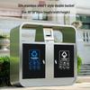 Stainless Steel Outdoor Trash Can: Large Sanitation Bin for Fruit Peels and Waste