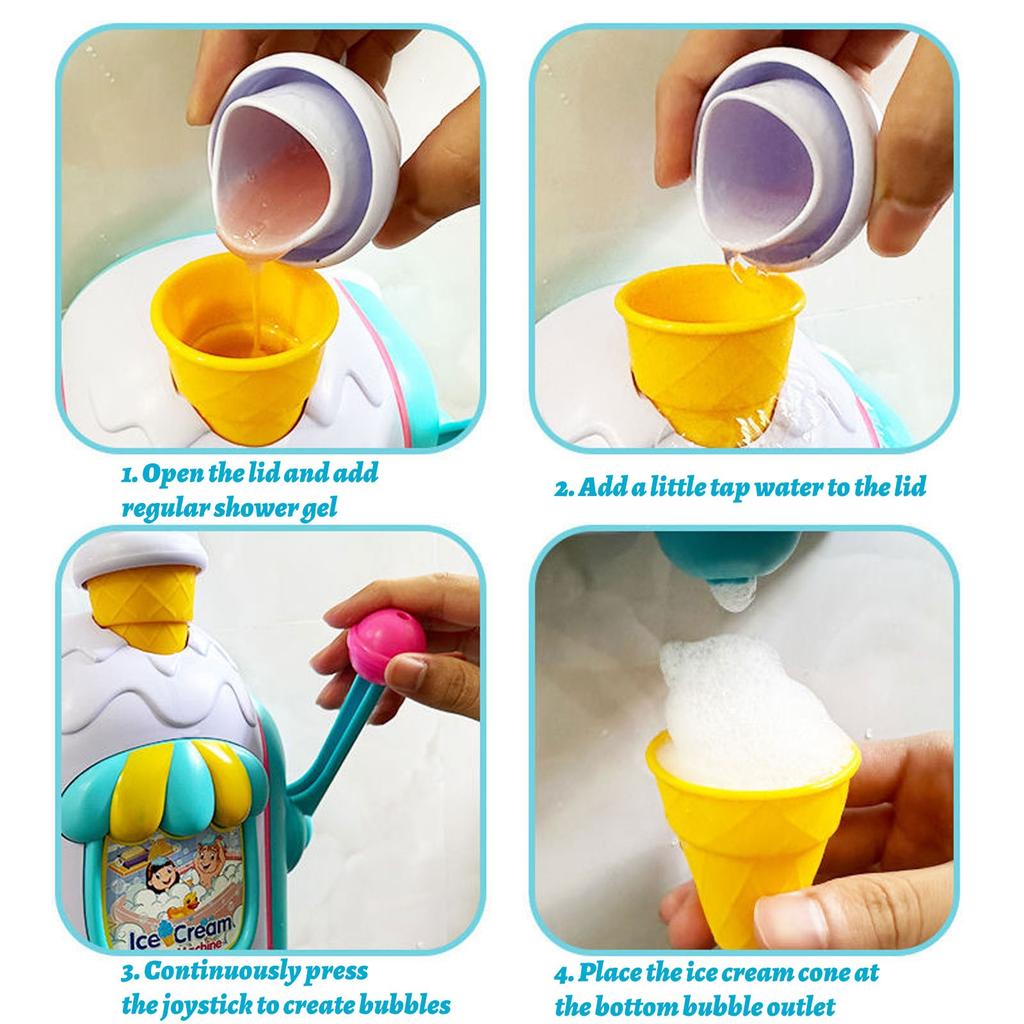 Bubble Bath Machine, Bath Toys For Toddlers, Ice Cream Machine Bubble Machine Bath Toys Bubble Cake Toy Set Water Bath Toys, Toys For Boys And Girls