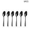 4/6/16/24pcs Black Stainless Steel Cutlery Knife, Fork and Spoon Set Home Kitchen Utensils Holiday Dinner Tableware