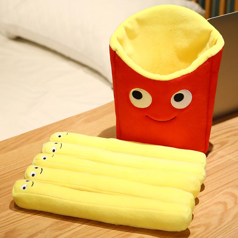 Emotionale Unterstützung Lächeln Pommes Frites Plüschtier Plüsch Sofakissen Auto Zubehör Kinder Rollenspiel Zubehör T
