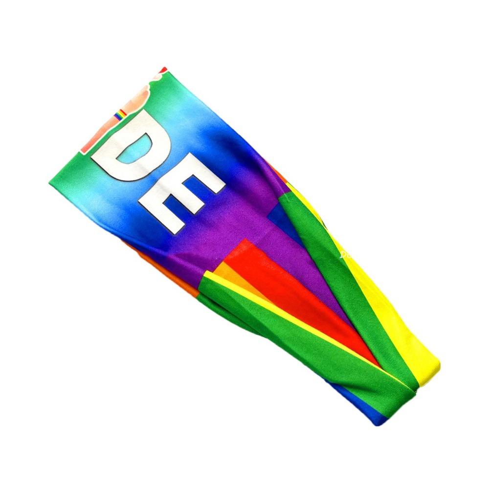 Parade Rainbow Headband Soft Sports Hairband Fashion Rainbow Elastic Headband  Women