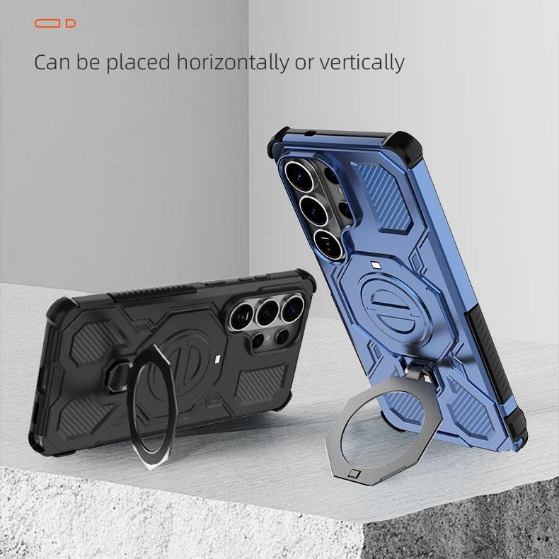 Magnetic Stand Armor Case For Samsung Galaxy S26 Ultra S25 FE Edge Plus S24 Ultra A55 A16 A26 A56 A17 A37 A57 5G Hybrid 3in1 Shockproof Phone Cover
