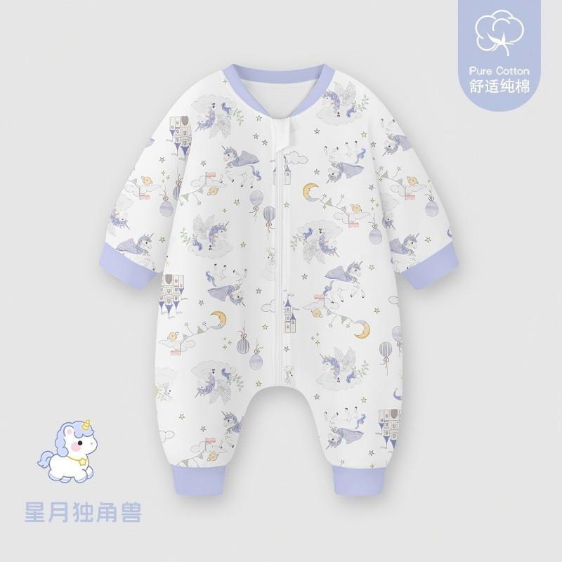 Thick Cotton Sleeping Bag Toddlers Winter Warm Footed Pajamas Unisex Kids Sleepwear With Cartoon Print