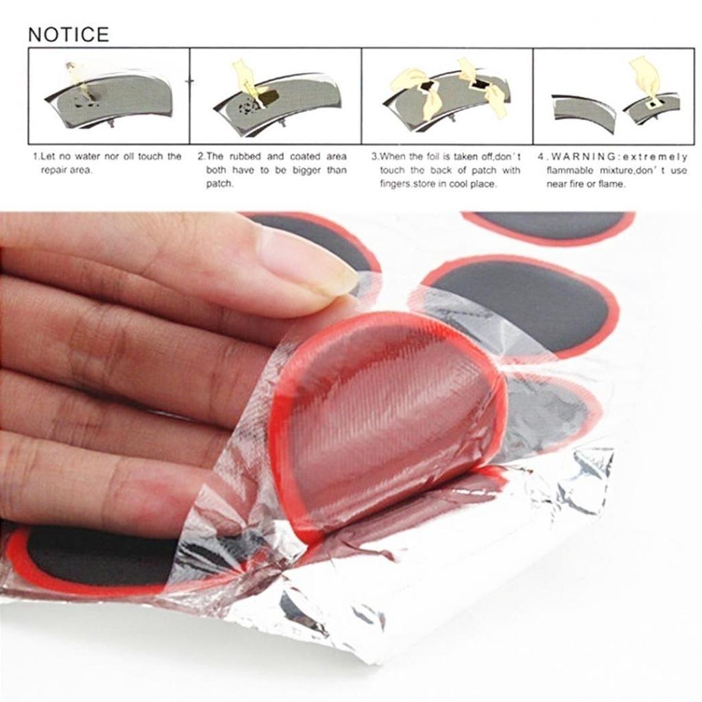 48Pcs Square Round Rubber Cycling Bicycle Tire Tyre Puncture Repair Patches Tool