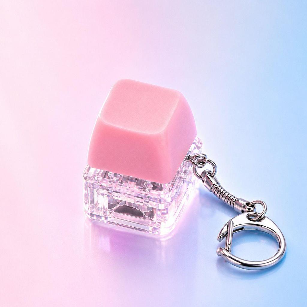 Cross-Shaped Macaron Mechanical Keychain: 4-Key/9-Key Button Stress Relief Switch Tester