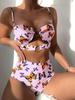 1011 European and American hard cup hollow split high waist swimsuit bikini swimsuit bikini
