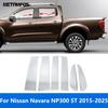 Window Sill Window Center B C Pillar Cover Trim For Nissan Navara NP300 ST 2015- 2024 2025 Stainless Accessories Car Styling