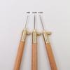 Embroidery Hook Wood Handle Includes Needle (0.8mm 1.0mm 1.2mm) Embroidery Crochet Hook for Sequins Beading Knitting