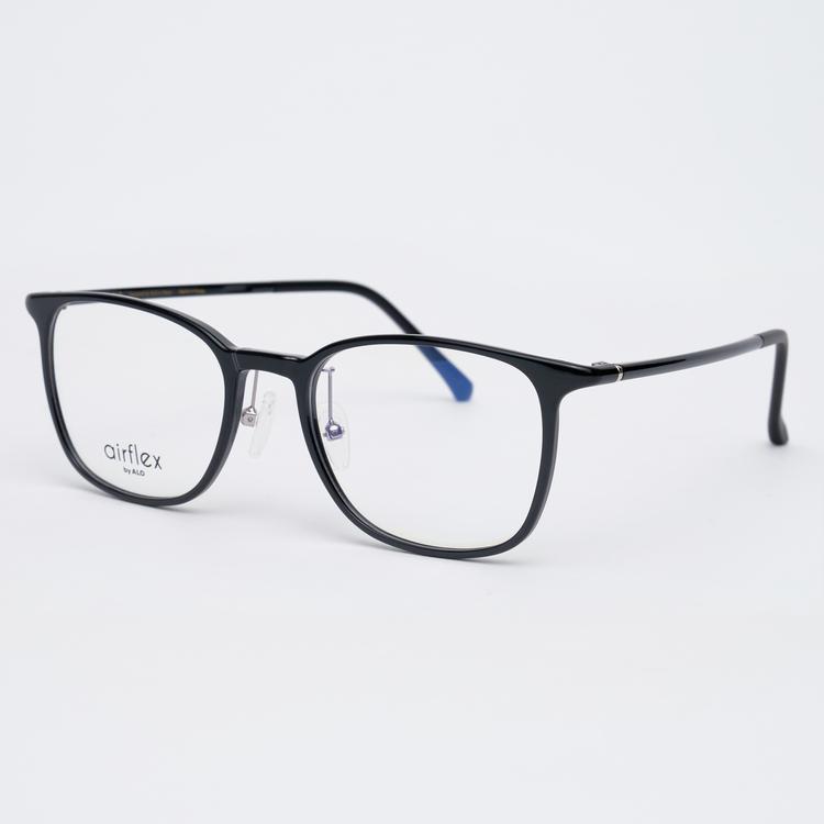Alloaiweeo [Air Flex] Al6404 0909G Airflex Ultra-Lightweight_Black Office Square Frame_Blue Light Lens Selection