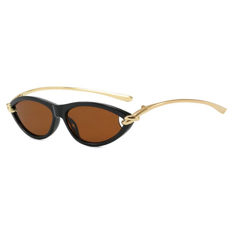 Vintage Cat Eye Sunglasses Women For Men Luxury Brand Designer Sun Glasses Punk Popular Sexy Ladies Metal Rope Shades Uv400