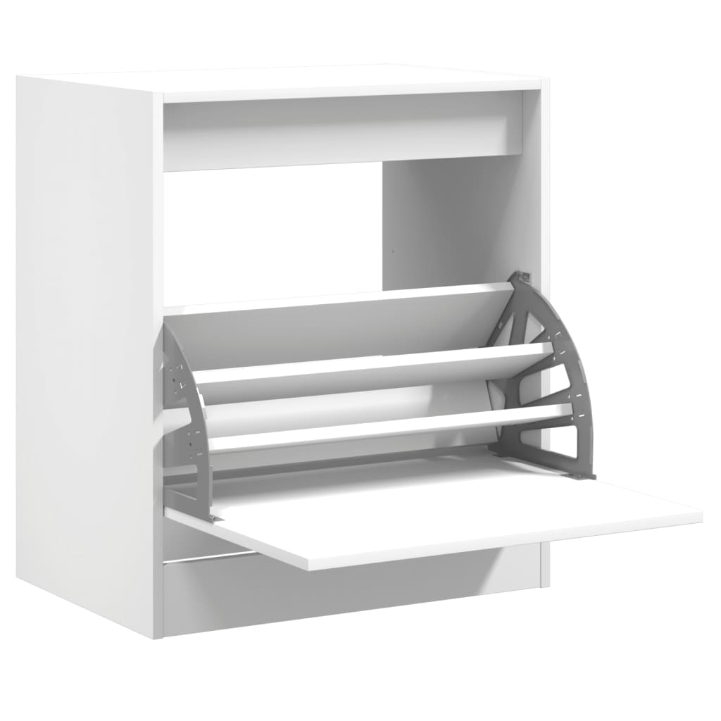 Vidaxl Shoe Cabinet, White, 60X42X69 Cm, Wood-Based Material