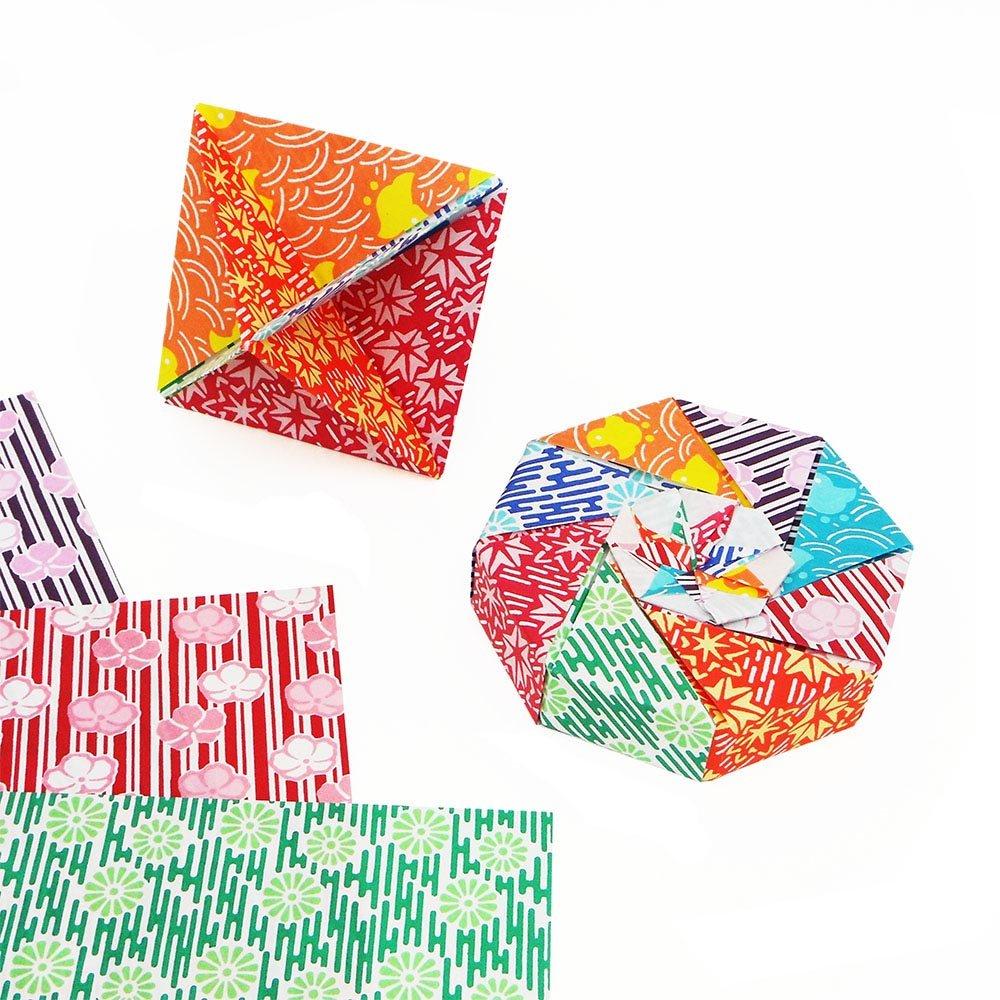 Ehime Paper Washi Edo Chiyogami Small 10 Co., Ltd. Paper, Chrysanthemum, Size, Green, Sheets, ED-No.27