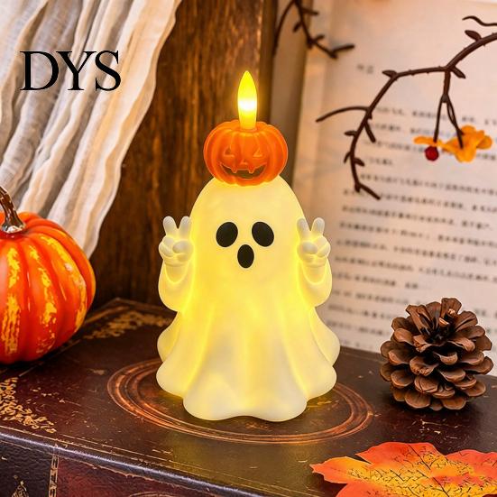 Battery Operated Table Lamp Cute Halloween Ghost/Pumpkin LED Night Light for Desktop Decoration, Ornament Nursery with Warm Glow Home Party Decor