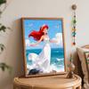 Disney Digital Oil Painting Diy Oil Painting Mermaid Princess Sea View Hand Painting Living Room Bedroom Decoration Painting
