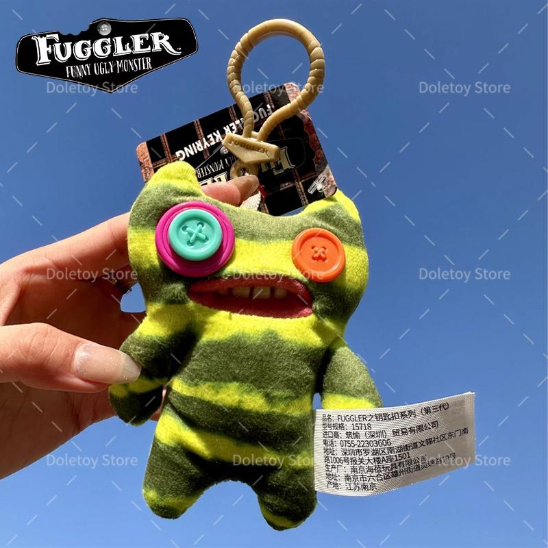 Lovely Fuggler Plush Keyrings Funny Ugly Monster Fugg Sasquoosh Indecisive Grin Grin Monster Cute Plush Collectible Backpacke Pendant