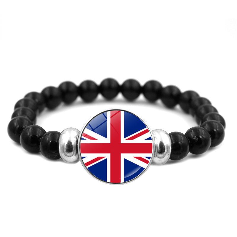 287 Länder Nationalflagge Druckknopf Elastisches Band Perlen Länderflagge Unabhängigkeitstag Perlen Schmuck Perlenarmband