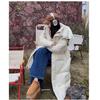 Oversize Cotton Jacket for Women, Long Overknee Length Bread Coat with Thickening