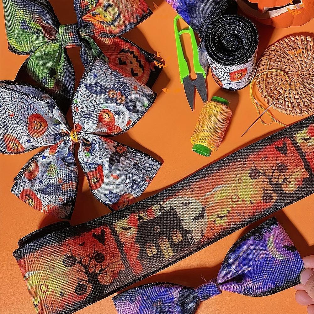 Cartoon Halloween Gift Wrap Ribbon Polyester Grosgrain Satin Ribbons Happy Halloween Party Decoration Packaging Supplies