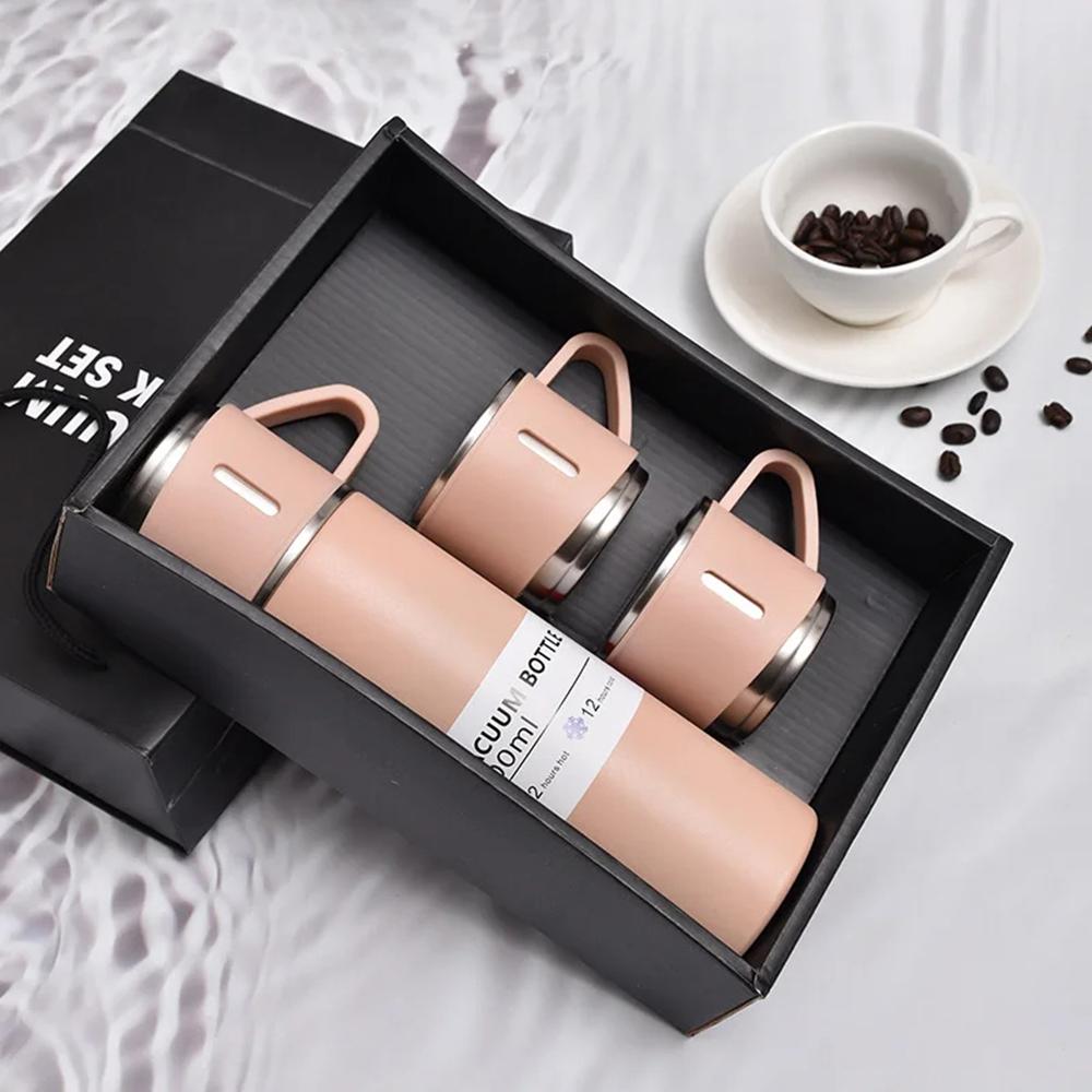 Set Regalo Tazze Termiche in Acciaio Inossidabile 500ML Stile Ufficio Business Borraccia Termica Sottovuoto Borracce da Esterno Isolamento Termico Tazza per Coppia.