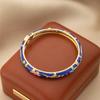 Zinc Zinc Alloy Vintage Floral Bangle Electroplating Chinese Style Enamel Bangle  Cultural Performances