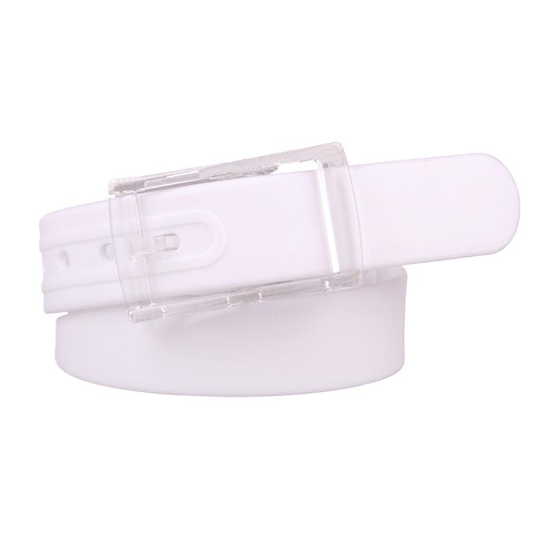 Plain Candy Colors Silicone Rubber Leather Wavy Shape Belt Plastic Buckle Cute Without Metal Belts for Men and Women Waistband