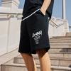 Li-Ning Breathable Loose Fit Elastic Printed Letter Knit Casual Shorts Men Shorts Black AKSU685-2