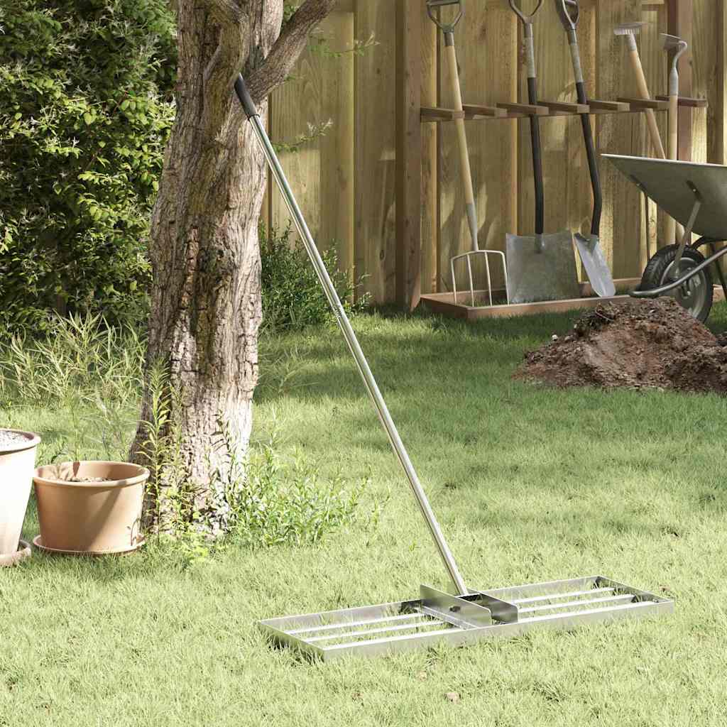 Garden Leveling Rake Silver 75 X 25 X 200 Cm Stainless Steel