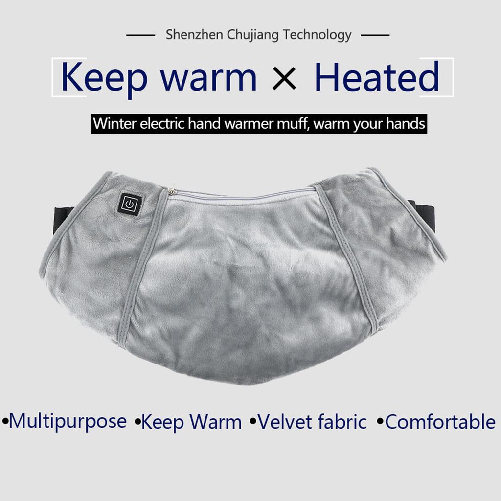 Uppvärmd Handmuff Elektrisk Uppvärmd Handvärmare Pouch med USB-kontakt Rem 3 Temperaturer