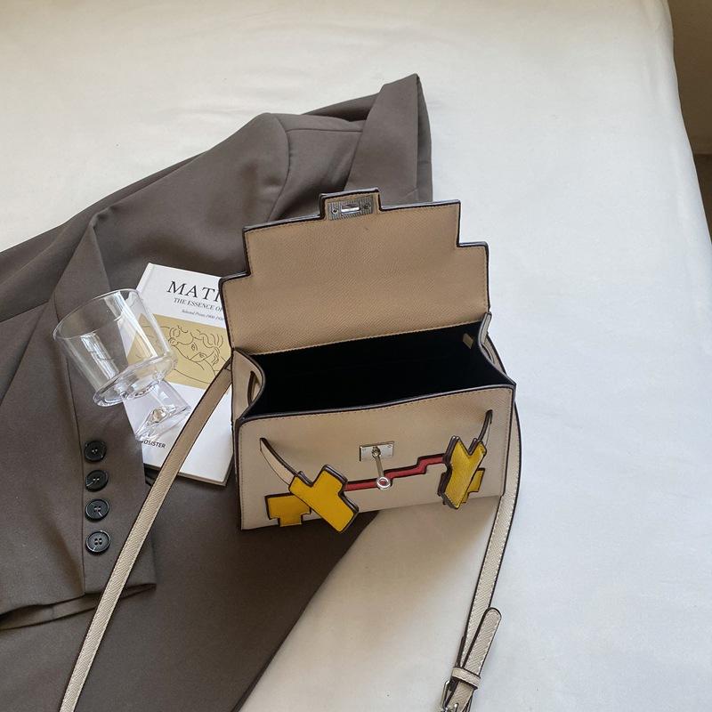 New Fashion Robot Mix and Match Contrasting Colors Portable Shoulder Messenger Women's Bag