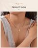 Triple Tone Beaded Rosary Cross Necklace, Stainless Steel Long Chain Crucifix Rosary Chain Y Necklace Women Religious Jewelry