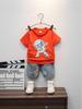 Infant Boys' Trendy Summer Two-Piece Set: Short Sleeve Shirt & Shorts