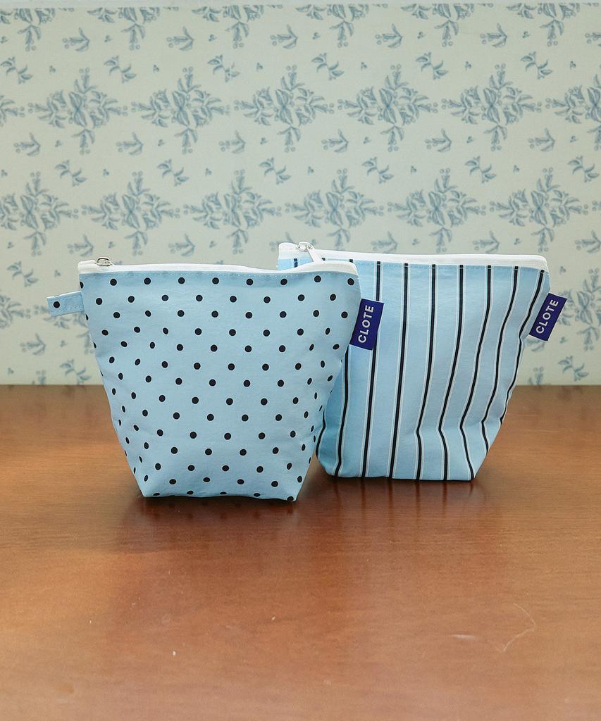 Clote Standing Pouch - Striped Blue