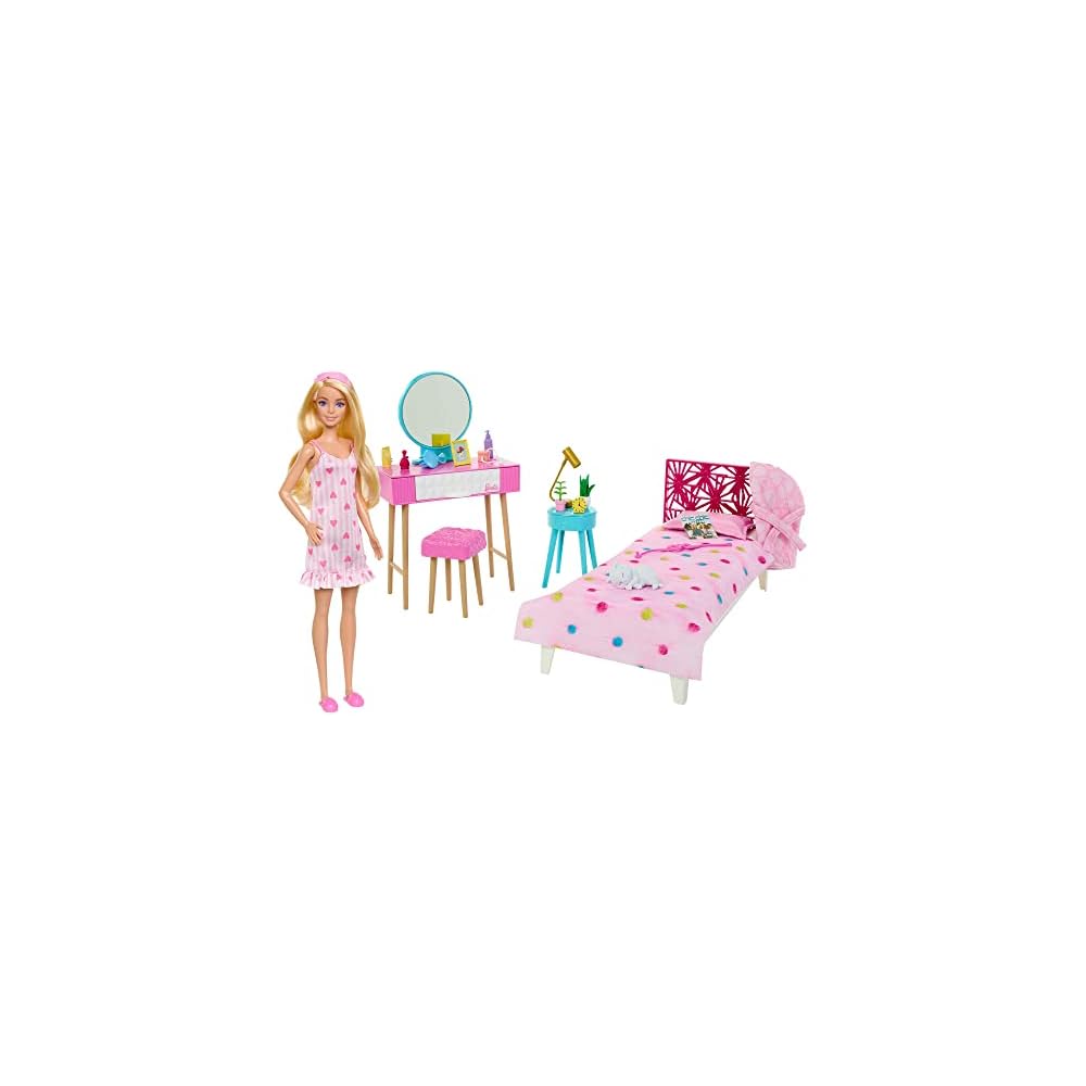 Mattel Barbie Cute Pink Bedroom Playset for Dolls Inspired by Barbie Movie Ages 3+