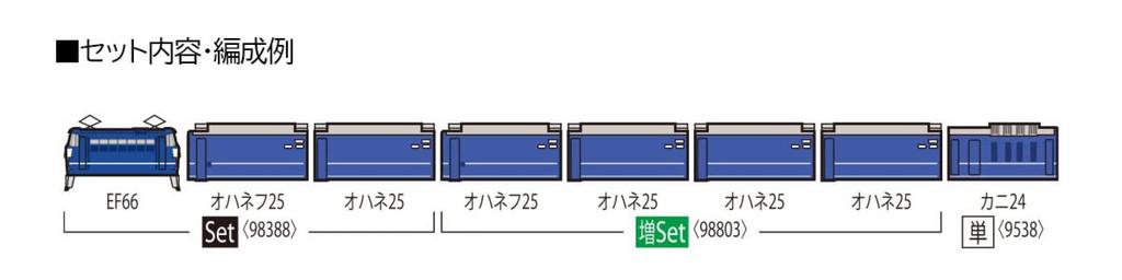 TOMIX N Gauge JR EF66 Type Blue Train Set 98388 Railway Model Electric Locomotive