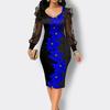 V-neck summer new mesh long-sleeved dress women's clothing