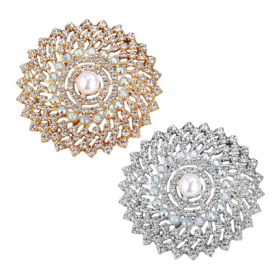Sunflower Brooch Pin for Women, Rhinestones Inlaid Badge for Dress, Coat, Shawl, Decorative Collar Pin for Mother, Wedding