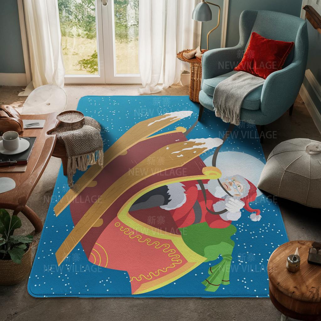 House Entrance Carpet Home Door Mat Living Room Bath Foot Bathroom Non-slip Water Absorption Rugs Bath Merry Christmas Winter