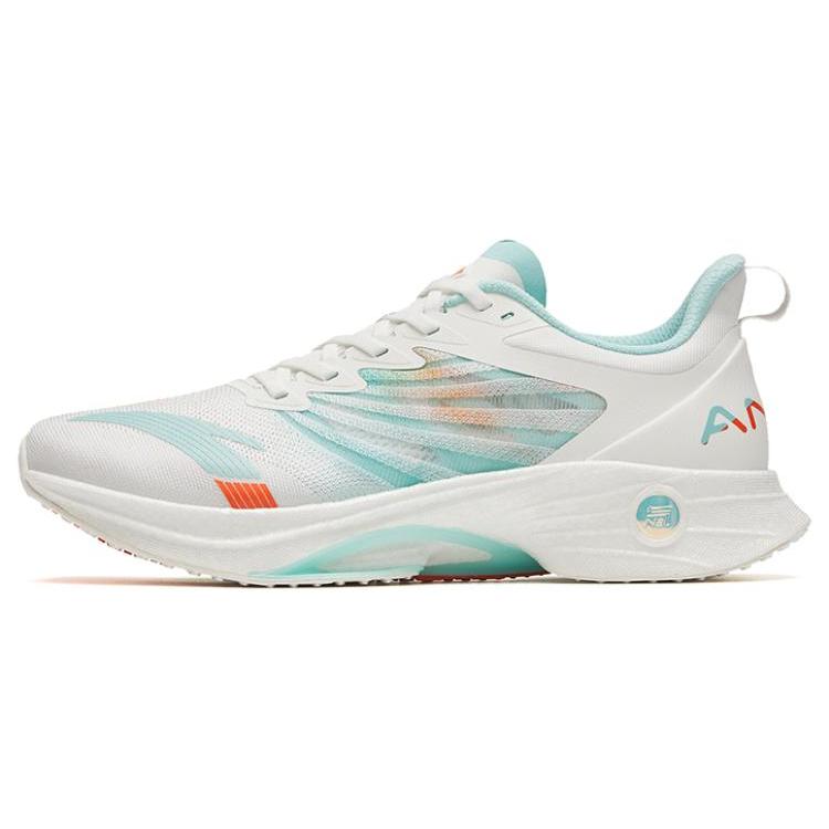 New Anta MACH 3.0 Anti Slip Wear Resistant Low Top Long Distance Running Shoes Men's White Blue Orange 112325583-4